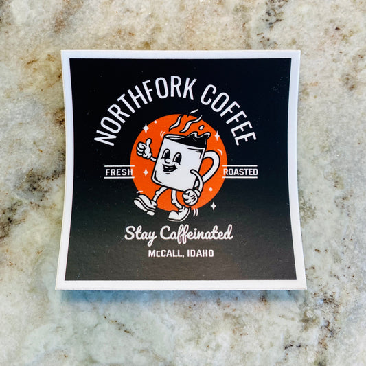 Retro NorthFork Coffee Stay Caffeinated Sticker